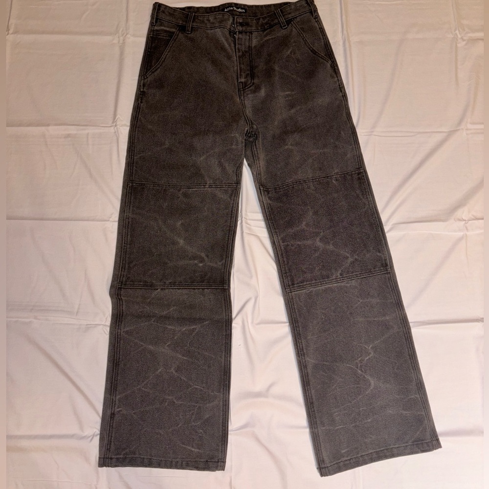 Acne studios cotton canvas pants in gray